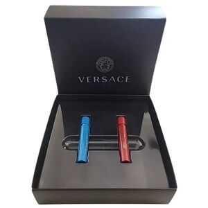 ⚫️ Versace 2pc Set Eros & Eros Flame Fragrance Sample/Travel Size New In Box